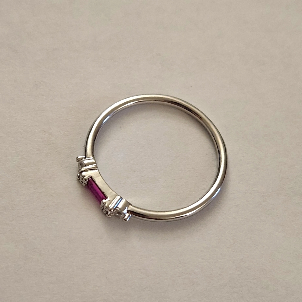 New 925 Silver Ruby Diamond Band Stacking Ring for Women - Picture 5 of 13